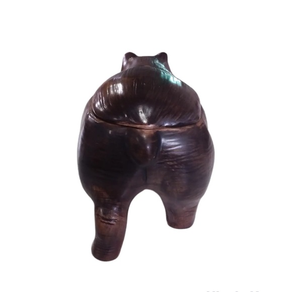 Vintage Sakura Ceramic Brown Bear Trinket Box Lid Rustic Cabin Hand Painted - Picture 5 of 10